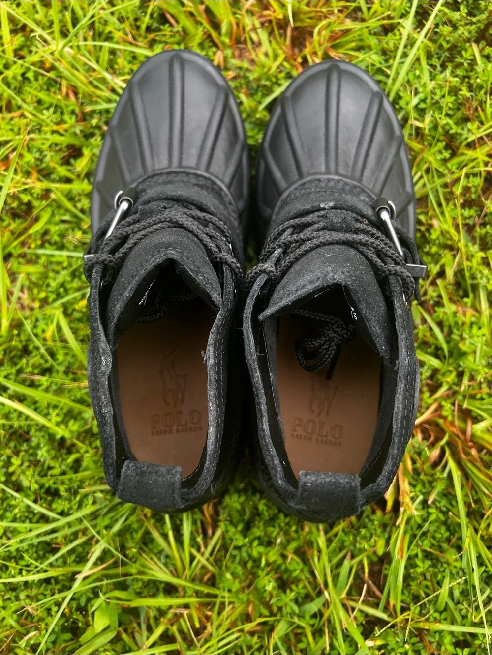 NEW Polo size 8.5 Mens Ralph Lauren Oslo Low Black Leather Boots